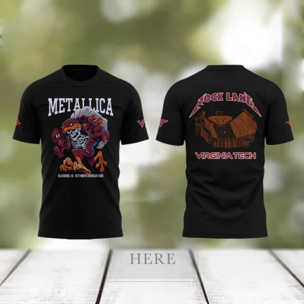 Metallica x Virginia Tech Lane Rocked T Shirt Presents For Music Lovers